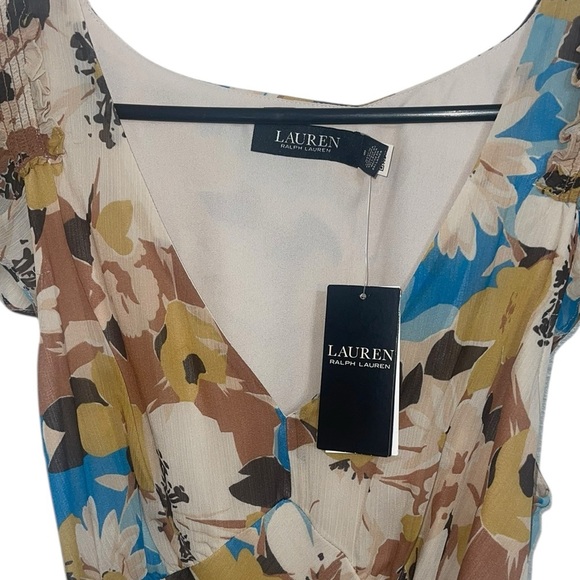NWT Ralph Lauren Crinkle Georgette floral dress. Size 8 - Picture 10 of 10